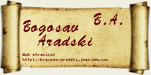 Bogosav Aradski vizit kartica